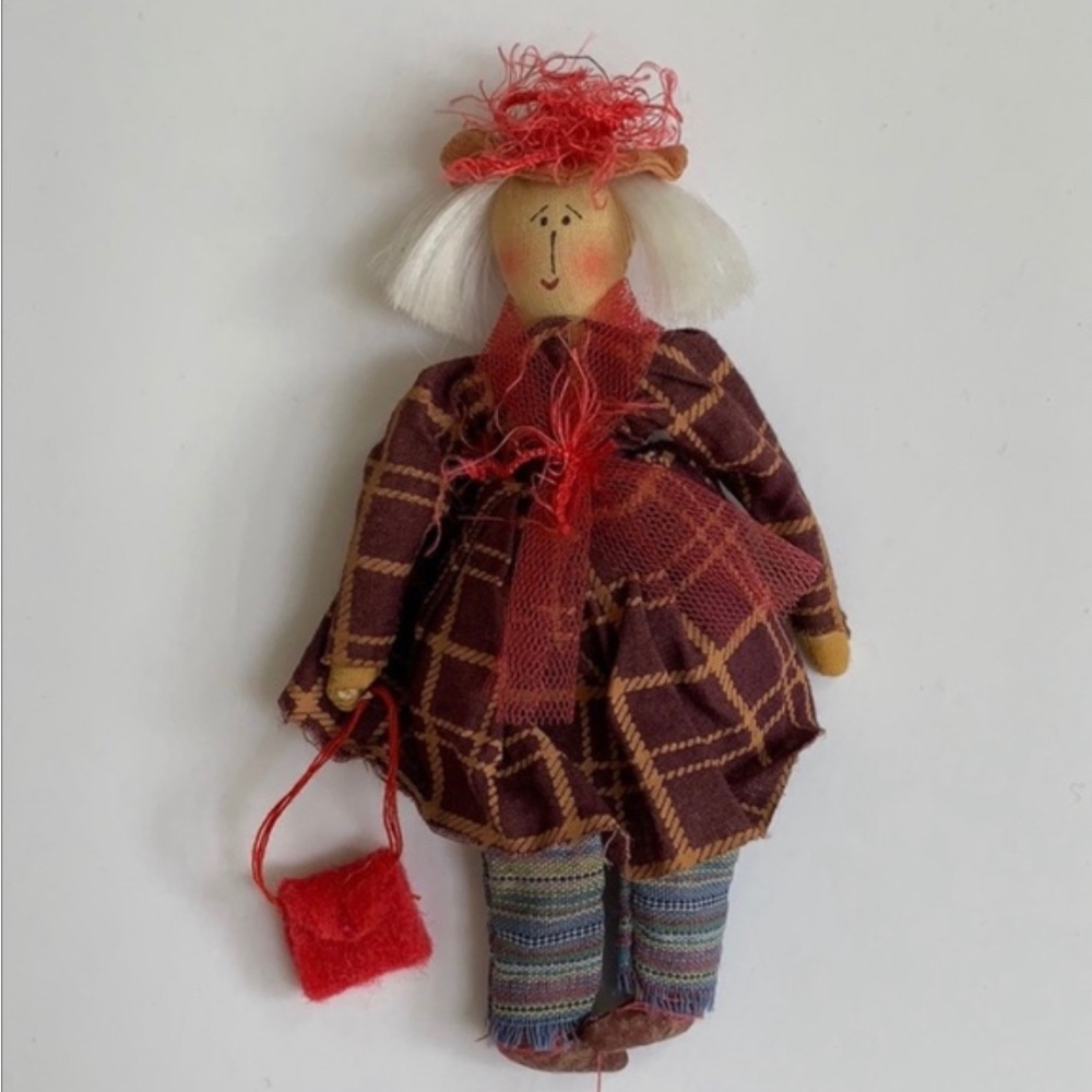 AUGUST MOON by LANG, Red Hats Collection Fabric Pin Doll